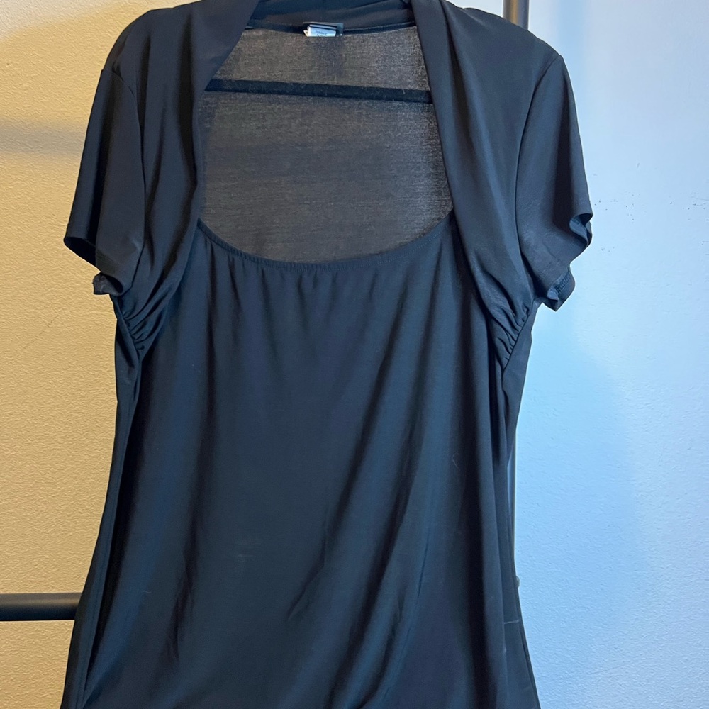 Chic Black Short Sleeve Top